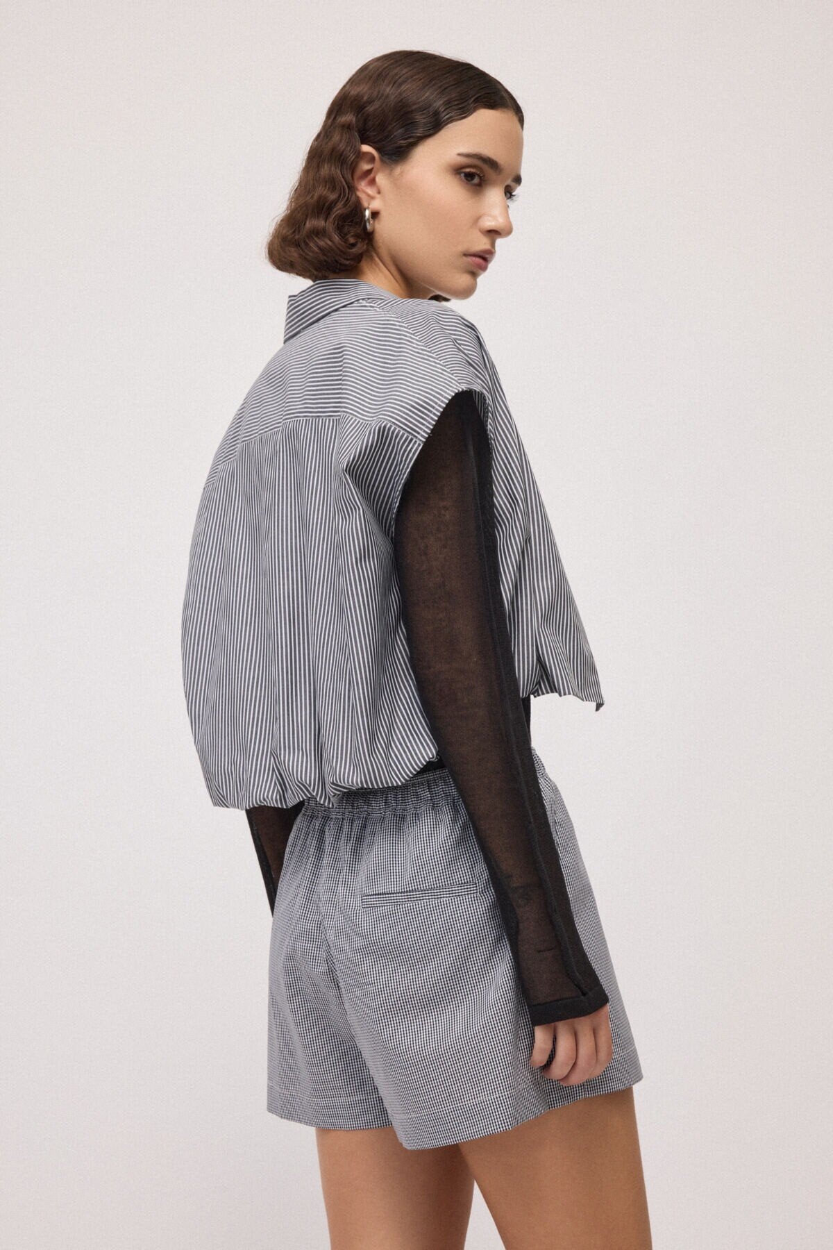 Ottod'Ame Balloon-Effect Shirt Top, Var.Unica stripe, additional styled view – Haus of Alma