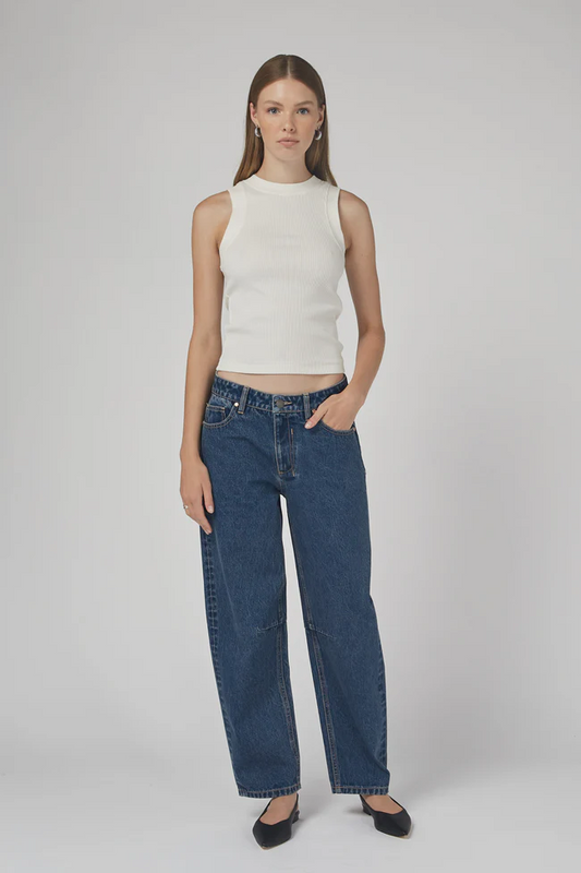 chloe mid rise barrel jeans