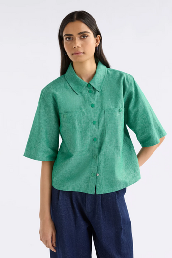 alpah shirt - green speckle