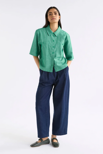 alpah shirt - green speckle