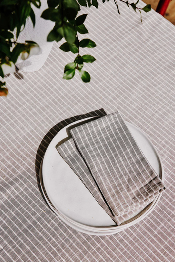 bowral neutral stripe napkin set 4