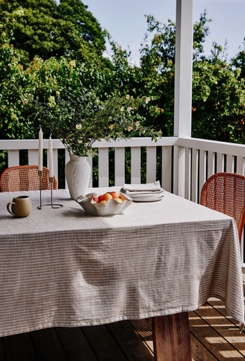 bowral neutral stripe tablecloth