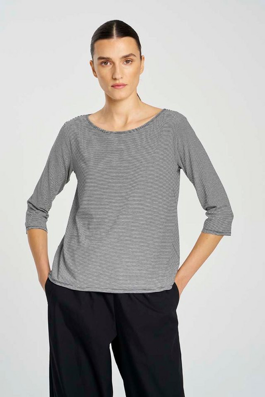 Relaxed Boat Neck Stripe Jersey