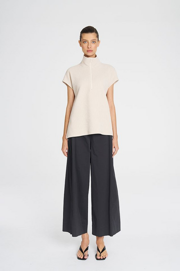 zip front shell cord knit