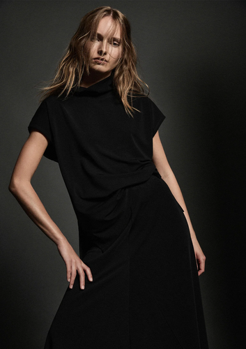 funnel shell top powder knit