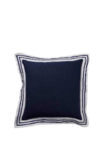 linen milano cushion cover navy 50cm