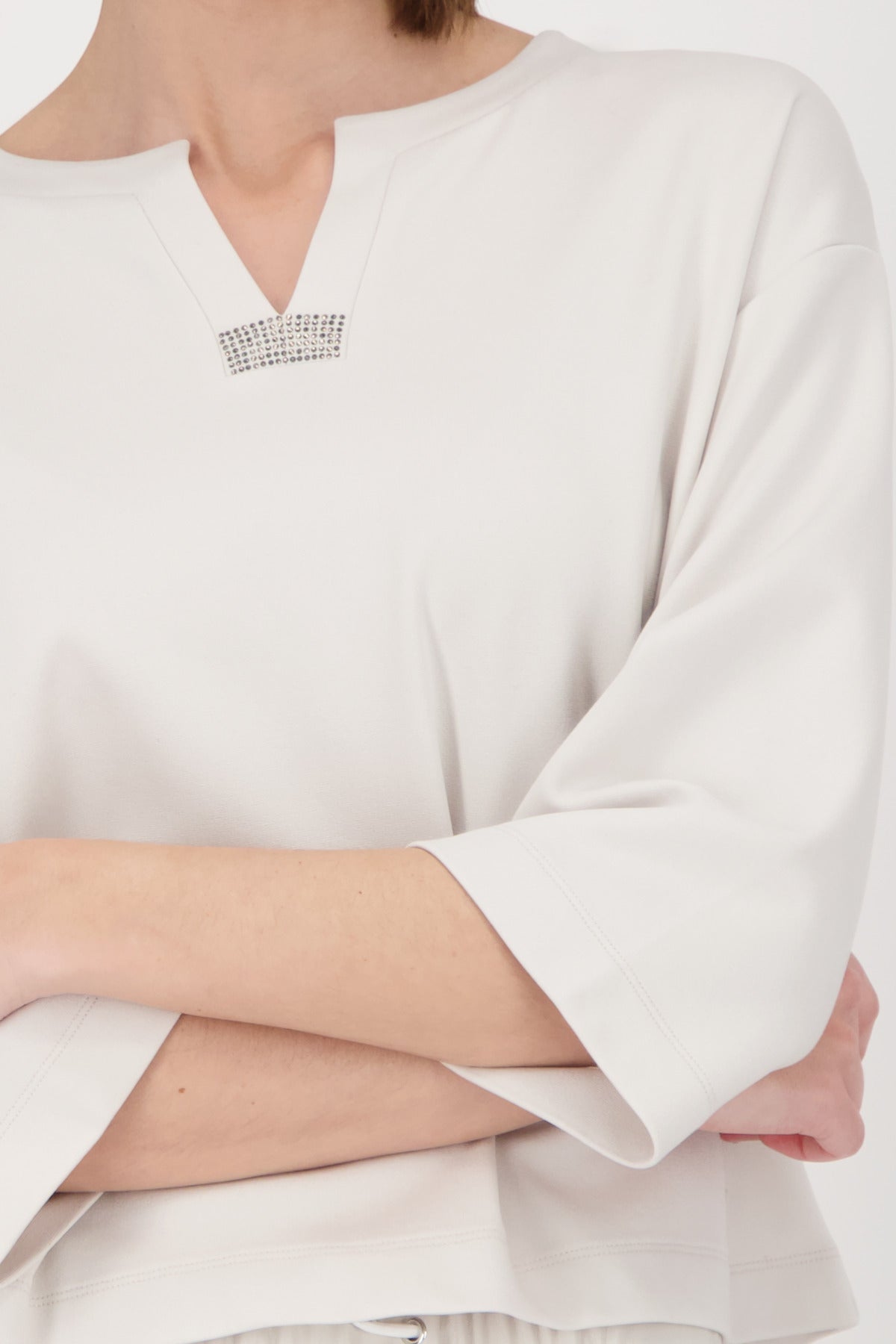 3/4 blouse with rhinestones 