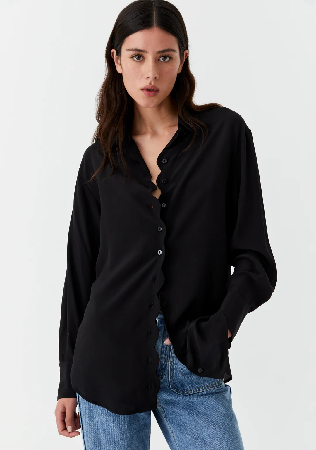hazel silk shirt