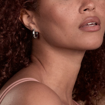 cocoon hoop earring - silver