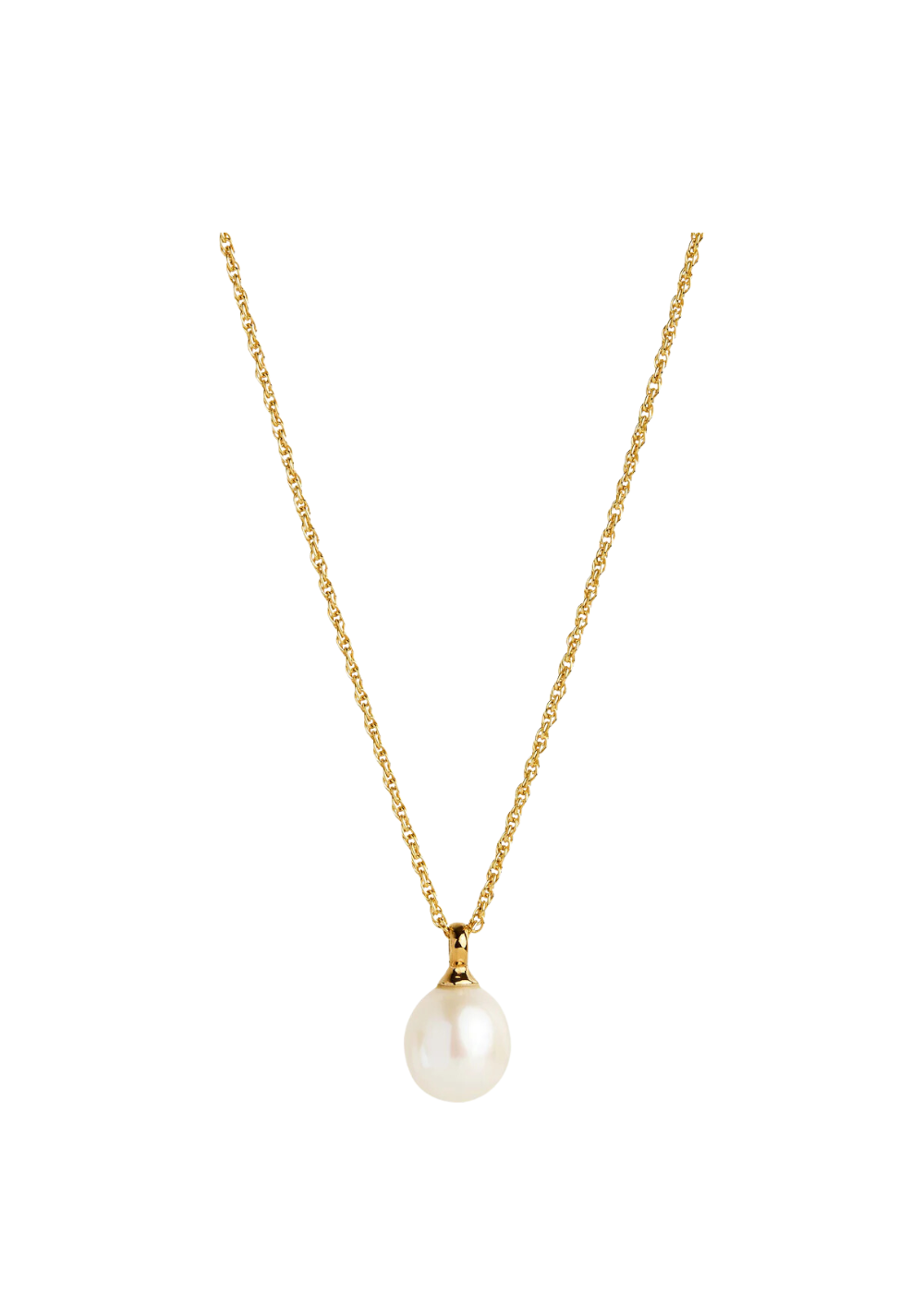dew drop pearl necklace - gold