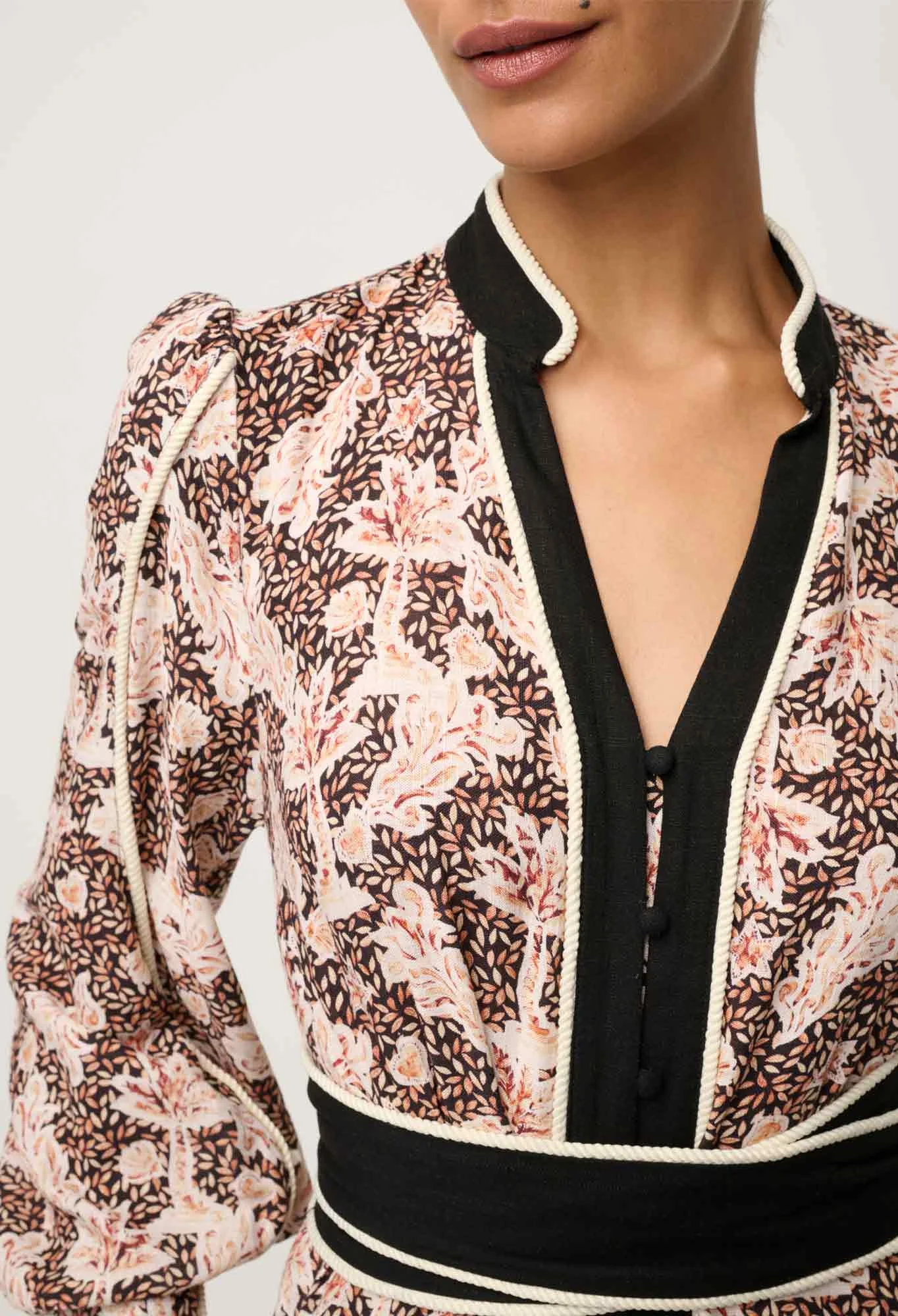 once was - camille viscose linen embroidered dress - Haus of Alma