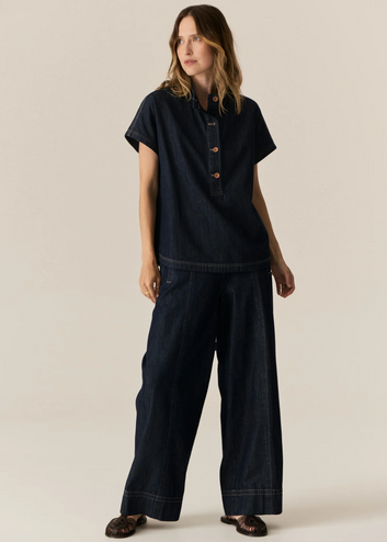 carsen denim shirt - dark wash