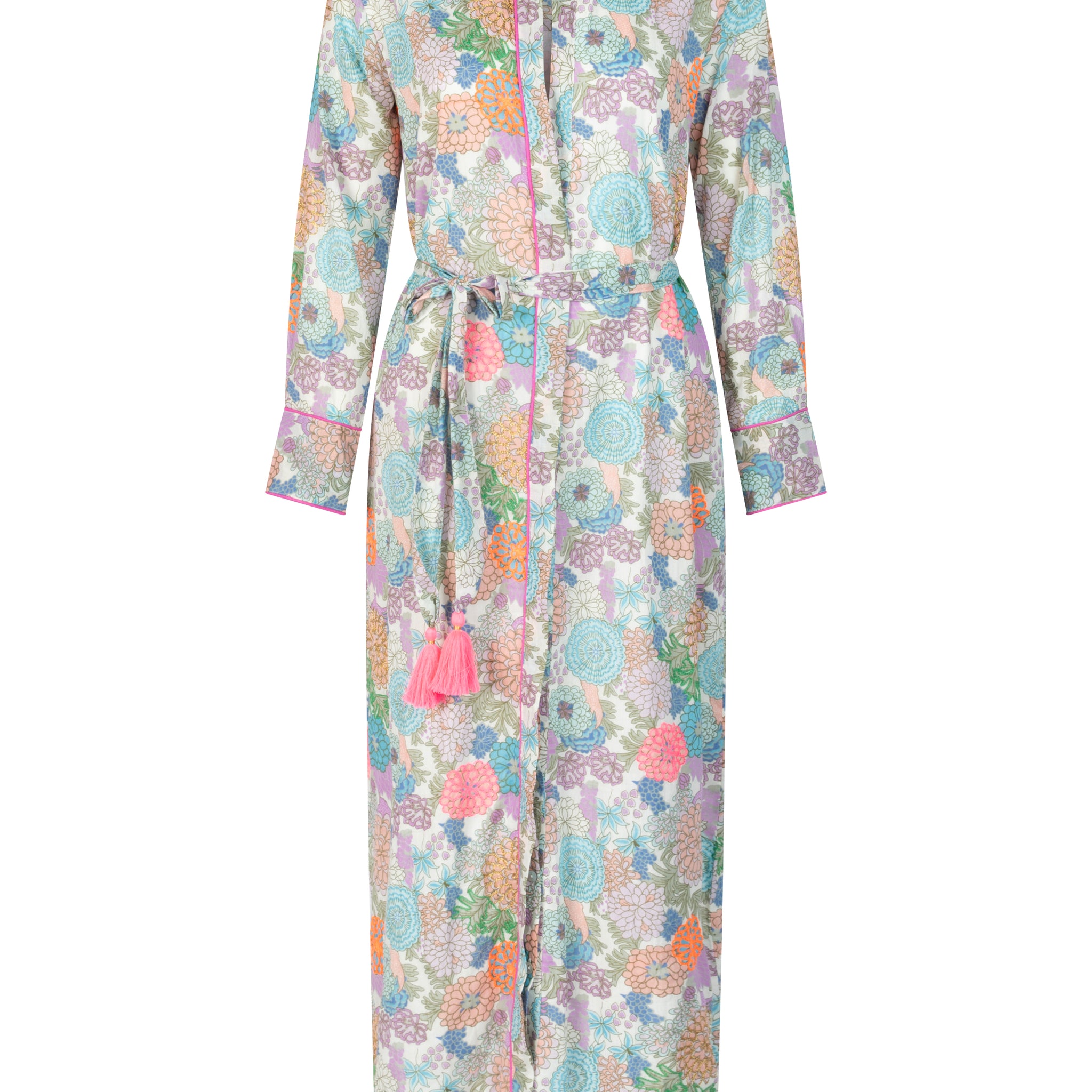 Green Rosa Blue Button Dress