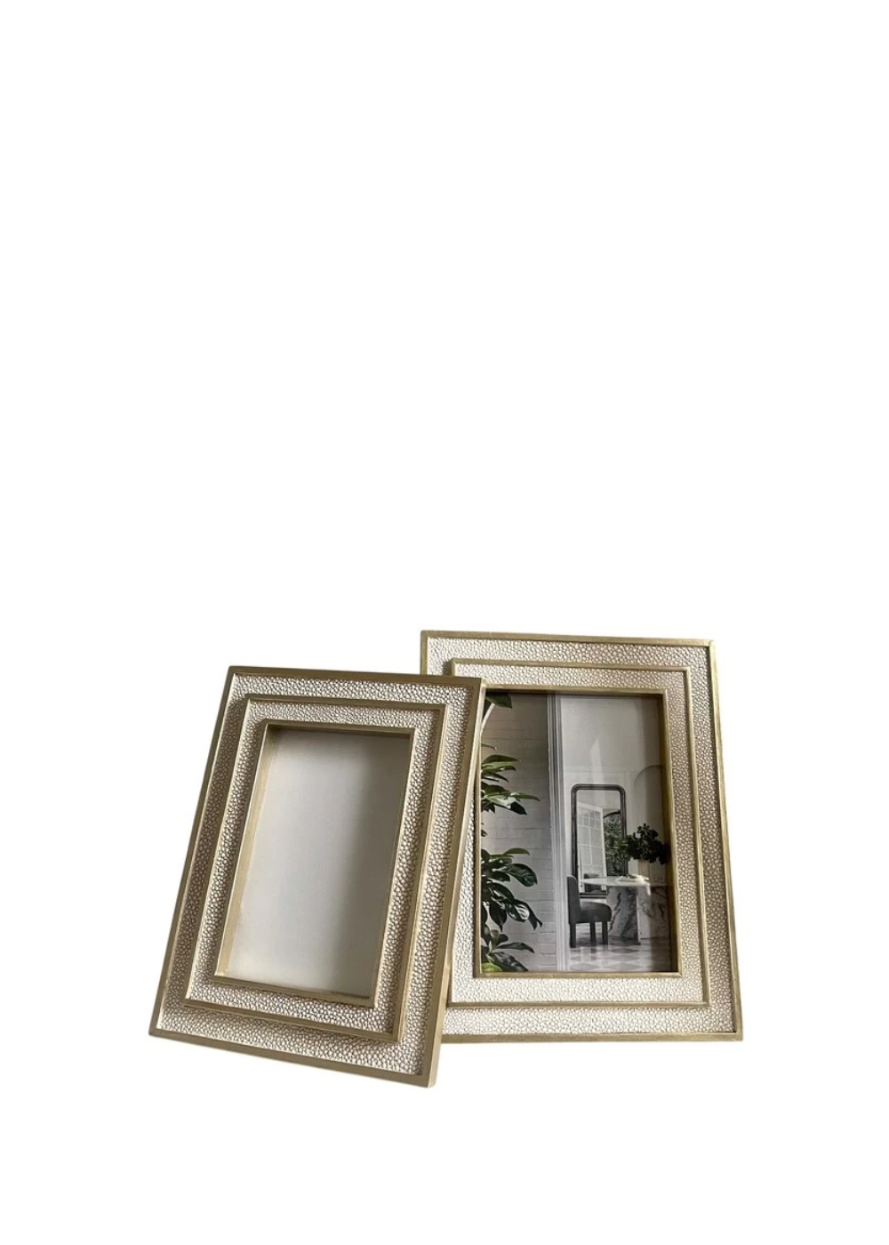 cream & gold shagreen frame