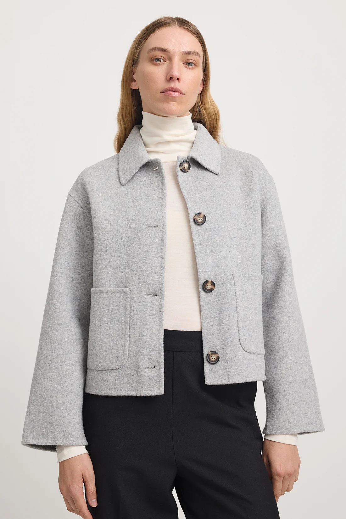 wool jacket - mid grey
