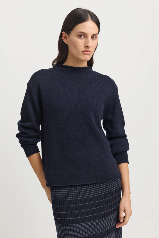 relaxed mock neck