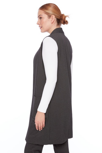 duster vest - checker jacquard