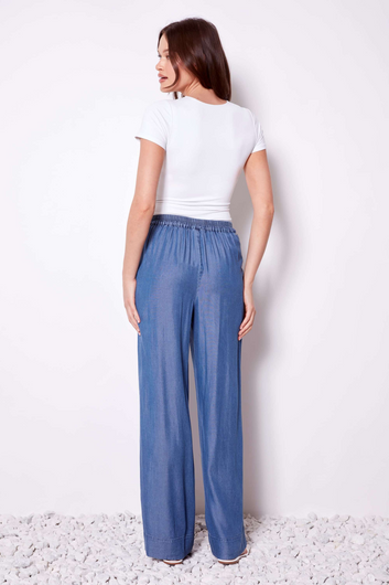 wide leg tencel pant - blue