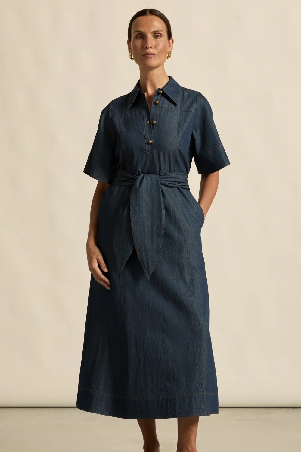cameo dress - dark chambray