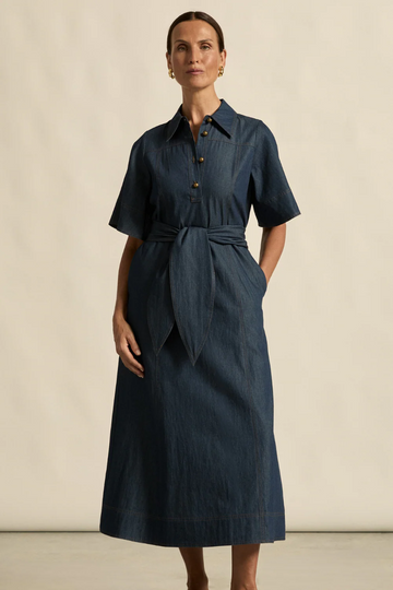 cameo dress - dark chambray