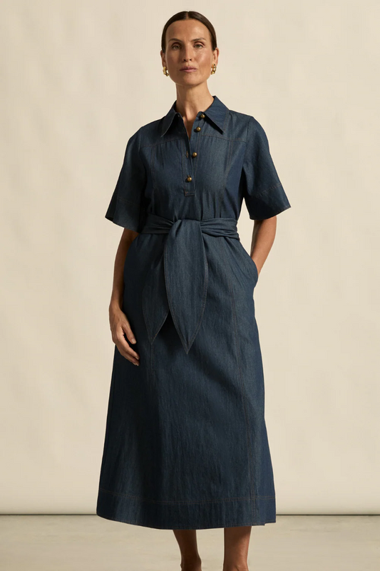 cameo dress - dark chambray