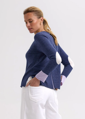 elbow patch jumper - denim