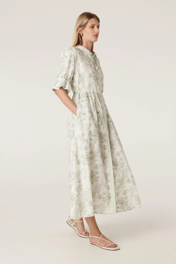 avondale linen dress - palm