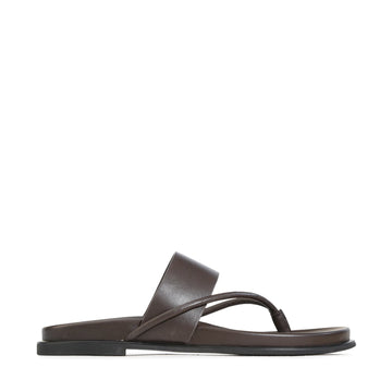 EOS Nalea leather thong slide in Chestnut - side profile