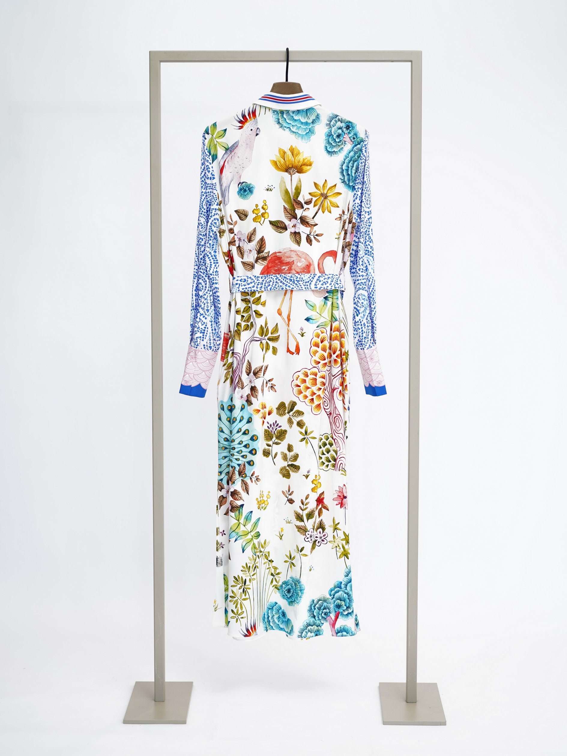 Herzens silk dress in Super Multi, back view – Haus of Alma