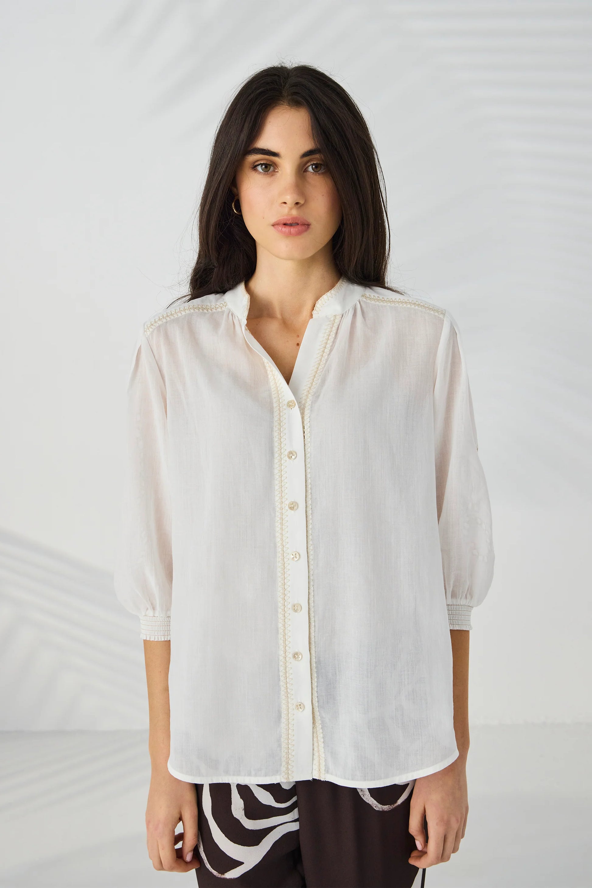 Lania Chloe Shirt in Off White - front