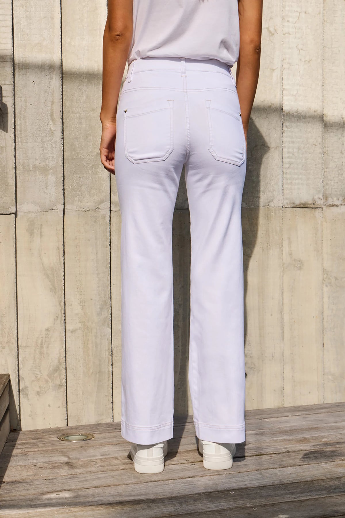 Lania Chrome Blanc Jean in White, worn - back