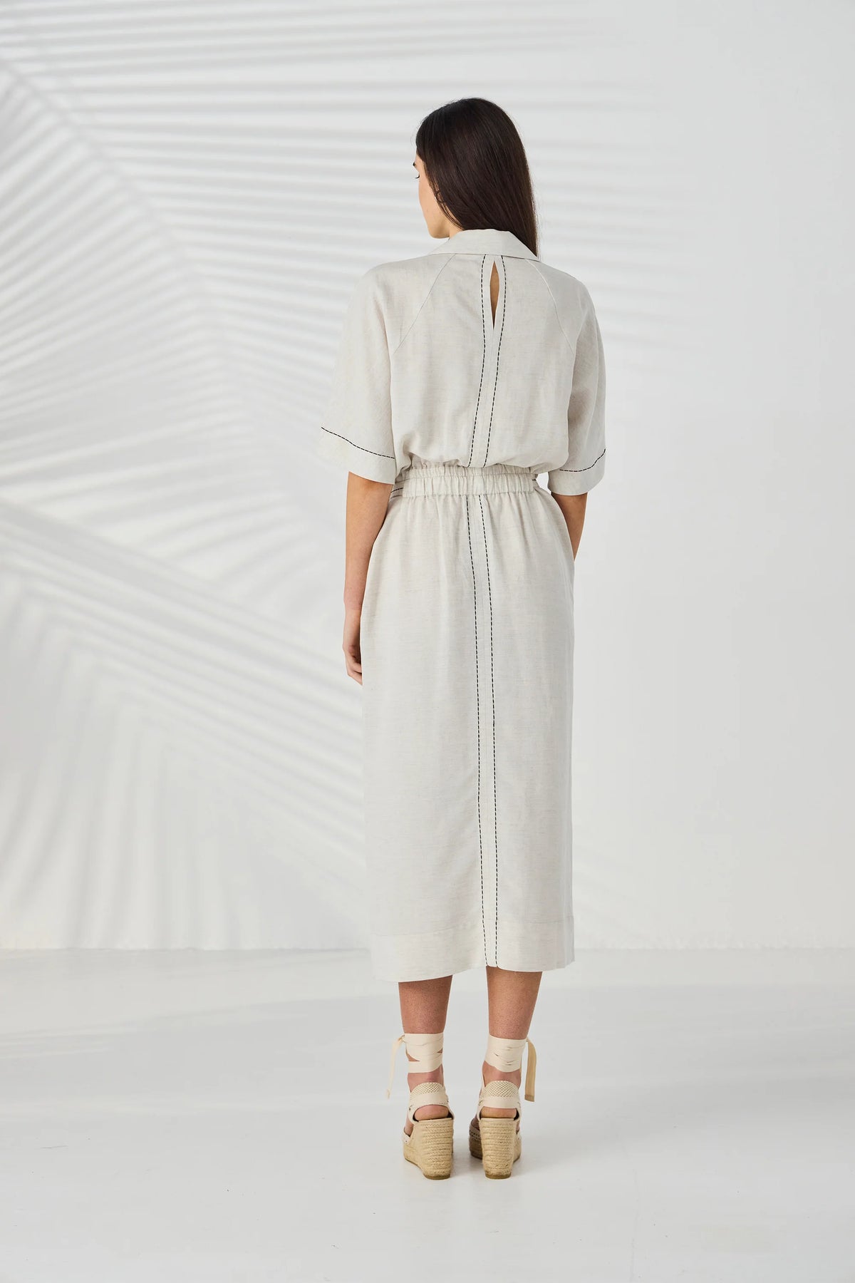 Lania Court Dress in Natural - back