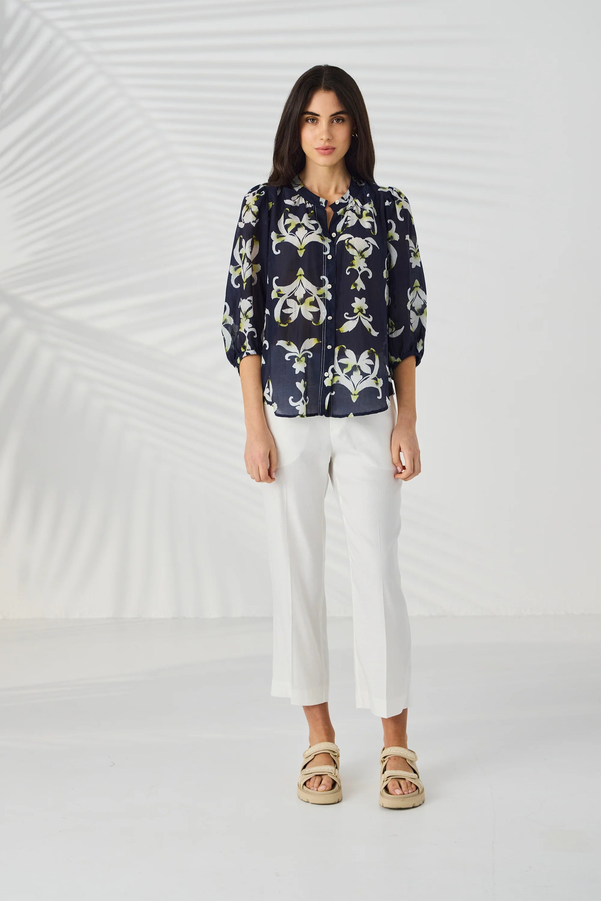 Lania Montage Shirt in Indigo - front