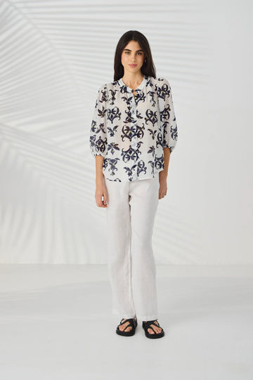 Lania Montage Shirt in Off White - front