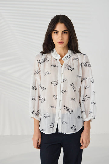 Lania Twig Shirt in Off White - front