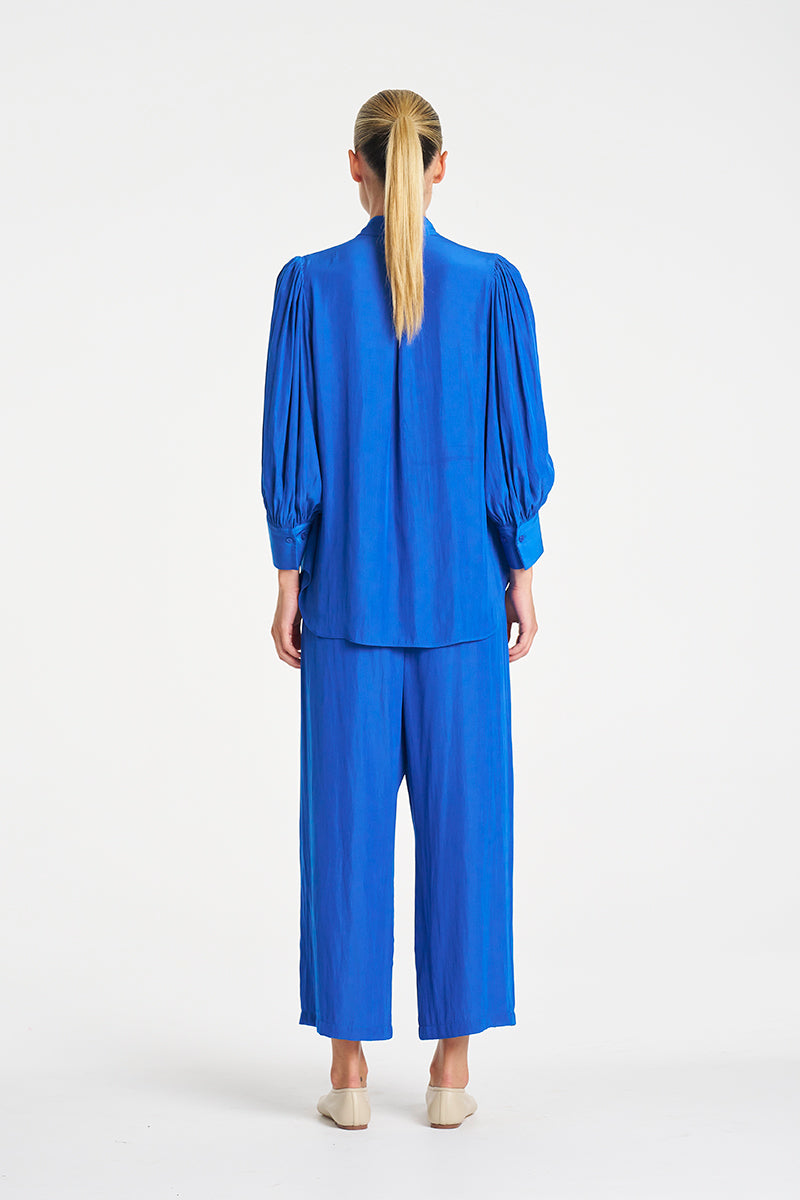 Mela Purdie Pavillion Blouse in Lagoon, Mache fabric – back view