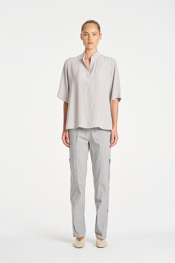 Mela Purdie Placket Plaza in Lagoon, Mache fabric – front view