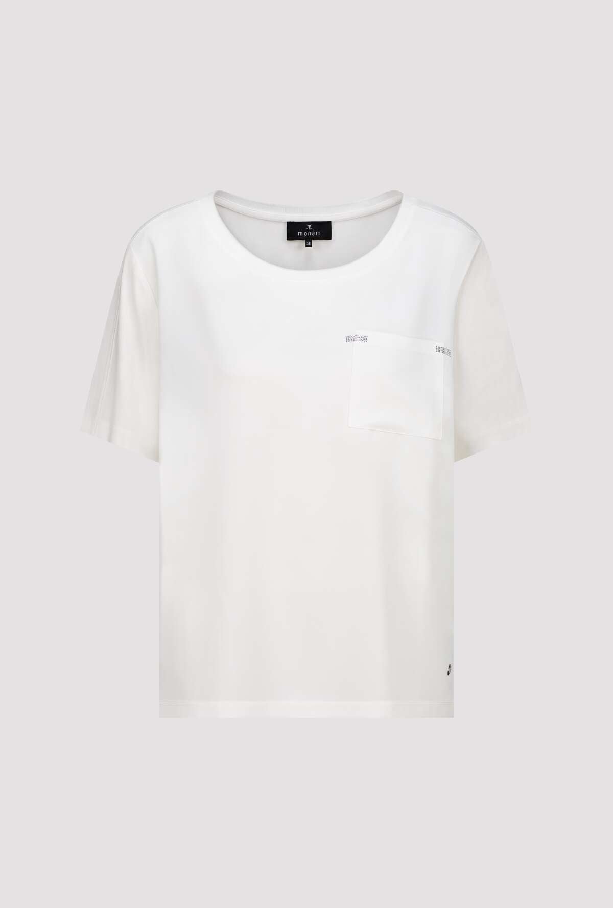 Monari Basic Jersey Blouse in Off-White - flat lay