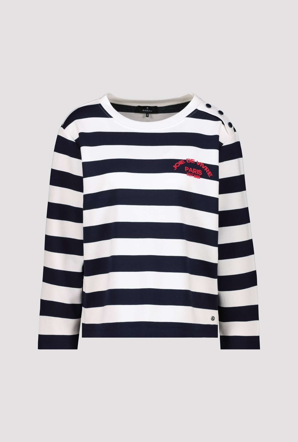 Monari Basic Print Jersey in Marine Stripe - flat lay