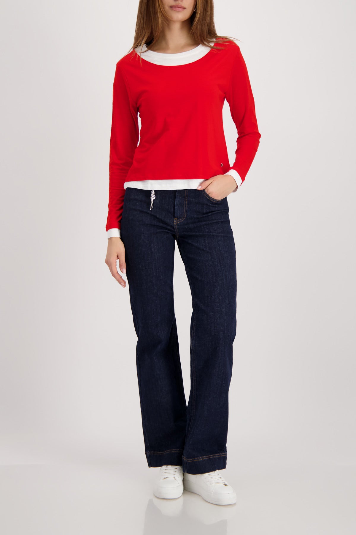 Monari Two in One T-Shirt in Chilli - worn - full length