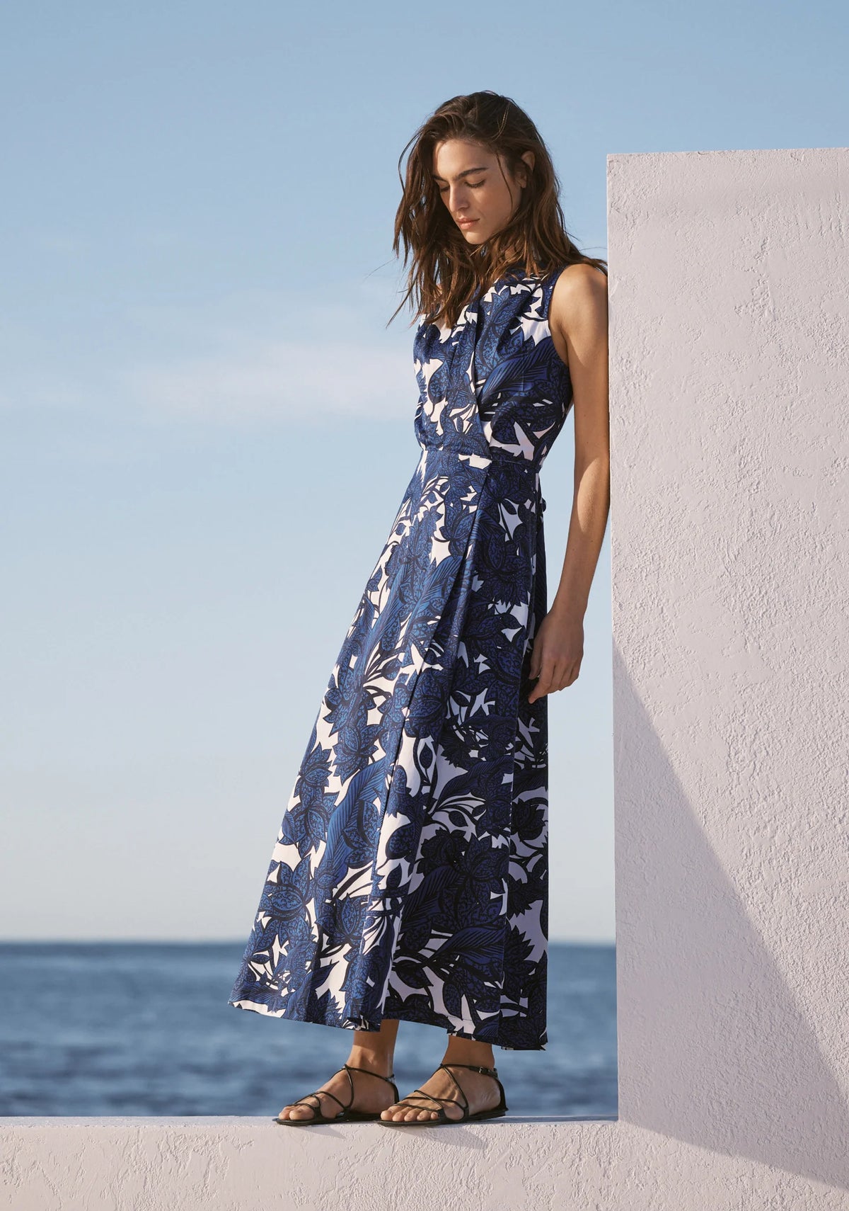 Morrison Sadie Wrap Dress in Print, campaign shot by the sea