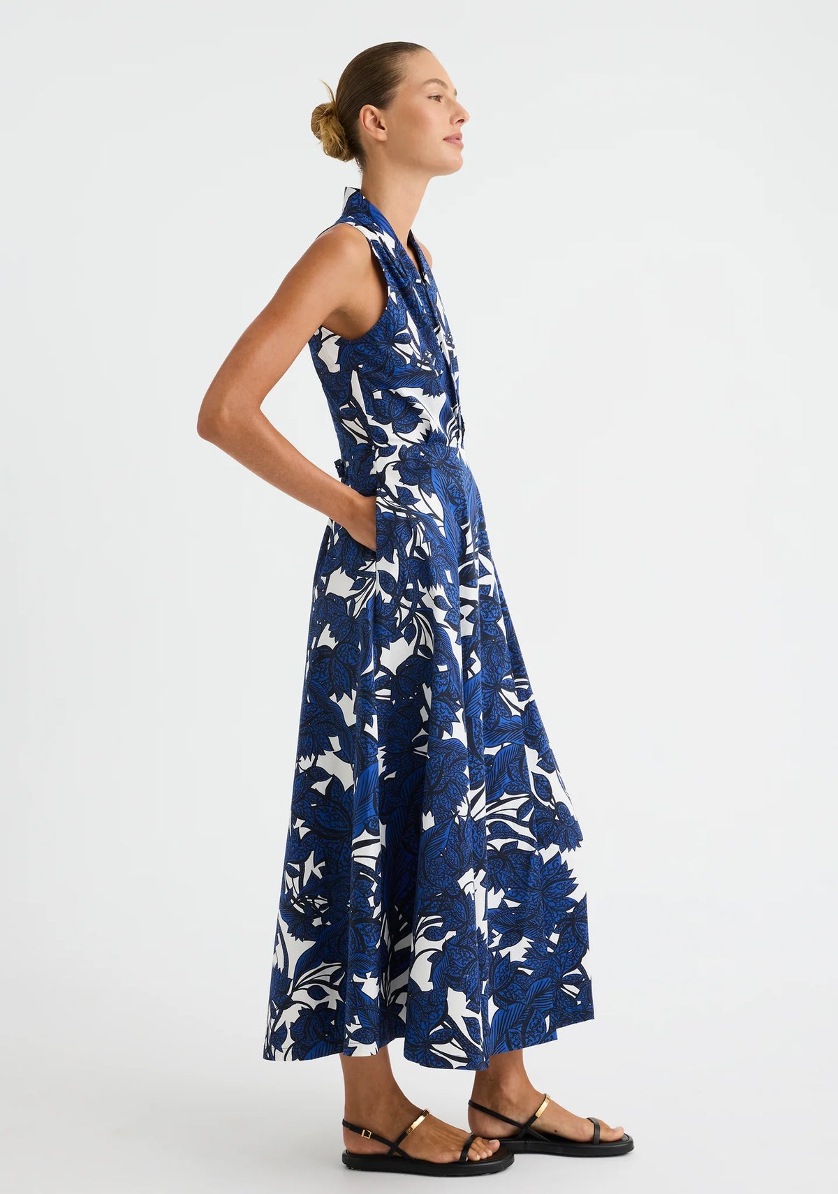 Morrison Sadie Wrap Dress in Print, worn - side