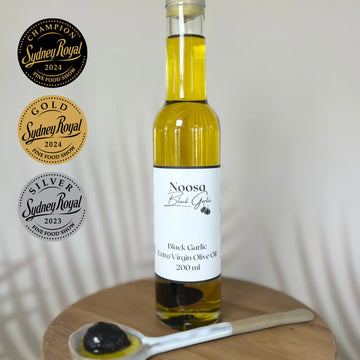 Noosa Black Garlic Extra Virgin Olive Oil 200ml bottle