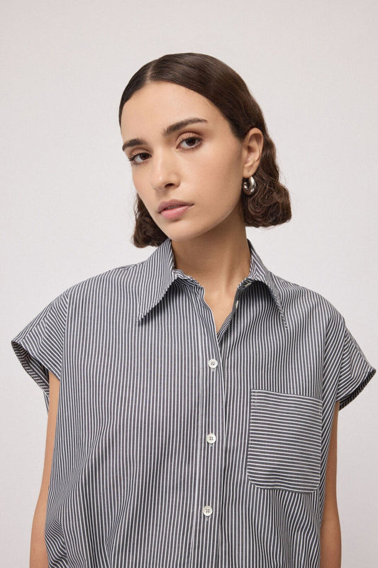 Ottod'Ame Balloon-Effect Shirt Top, Var.Unica stripe, styled view – Haus of Alma