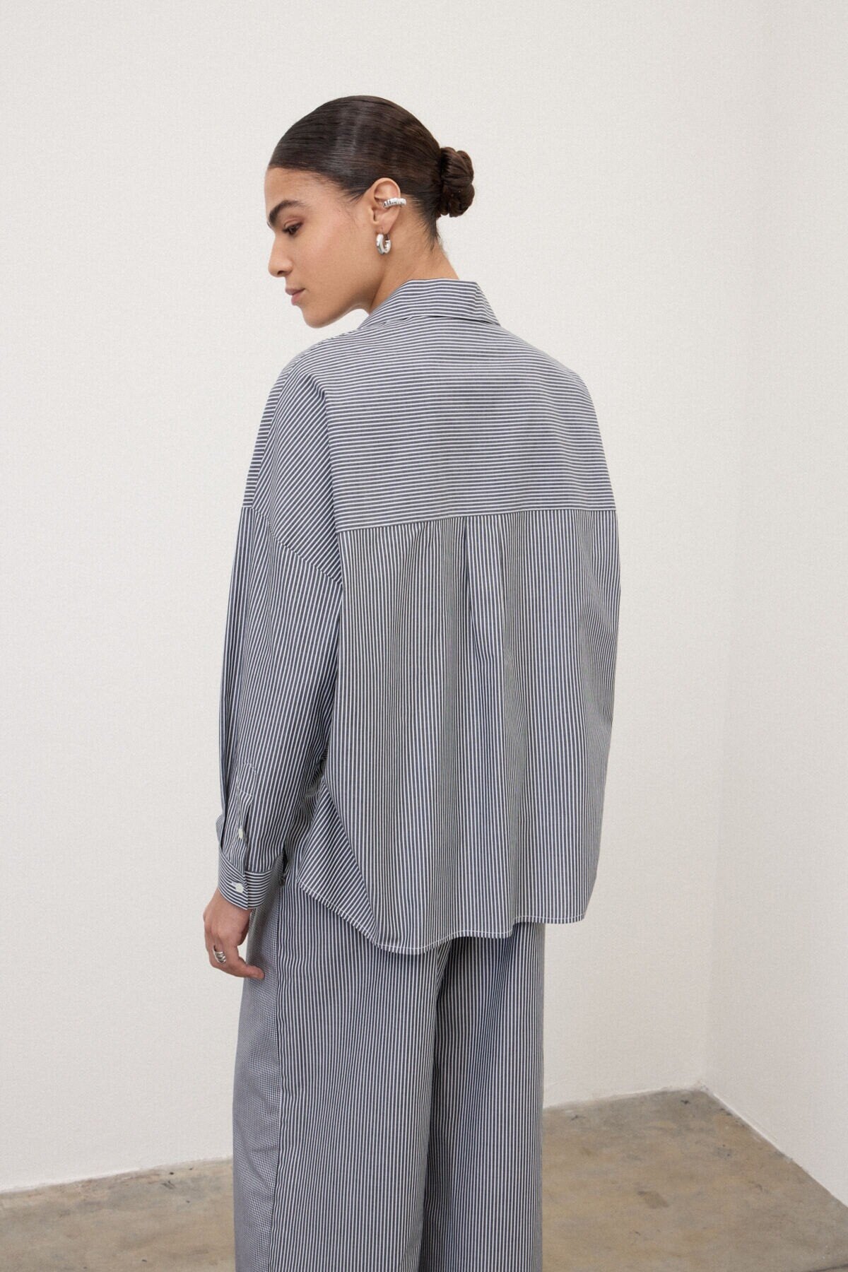 Ottod'Ame Striped Cotton Shirt, Var.Unica stripe, back view – Haus of Alma