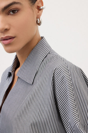 Ottod'Ame Striped Cotton Shirt, Var.Unica stripe, styled view – Haus of Alma