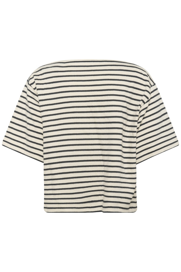 Soaked in Luxury Ingina Sweatshirt in India Ink and White Stripe