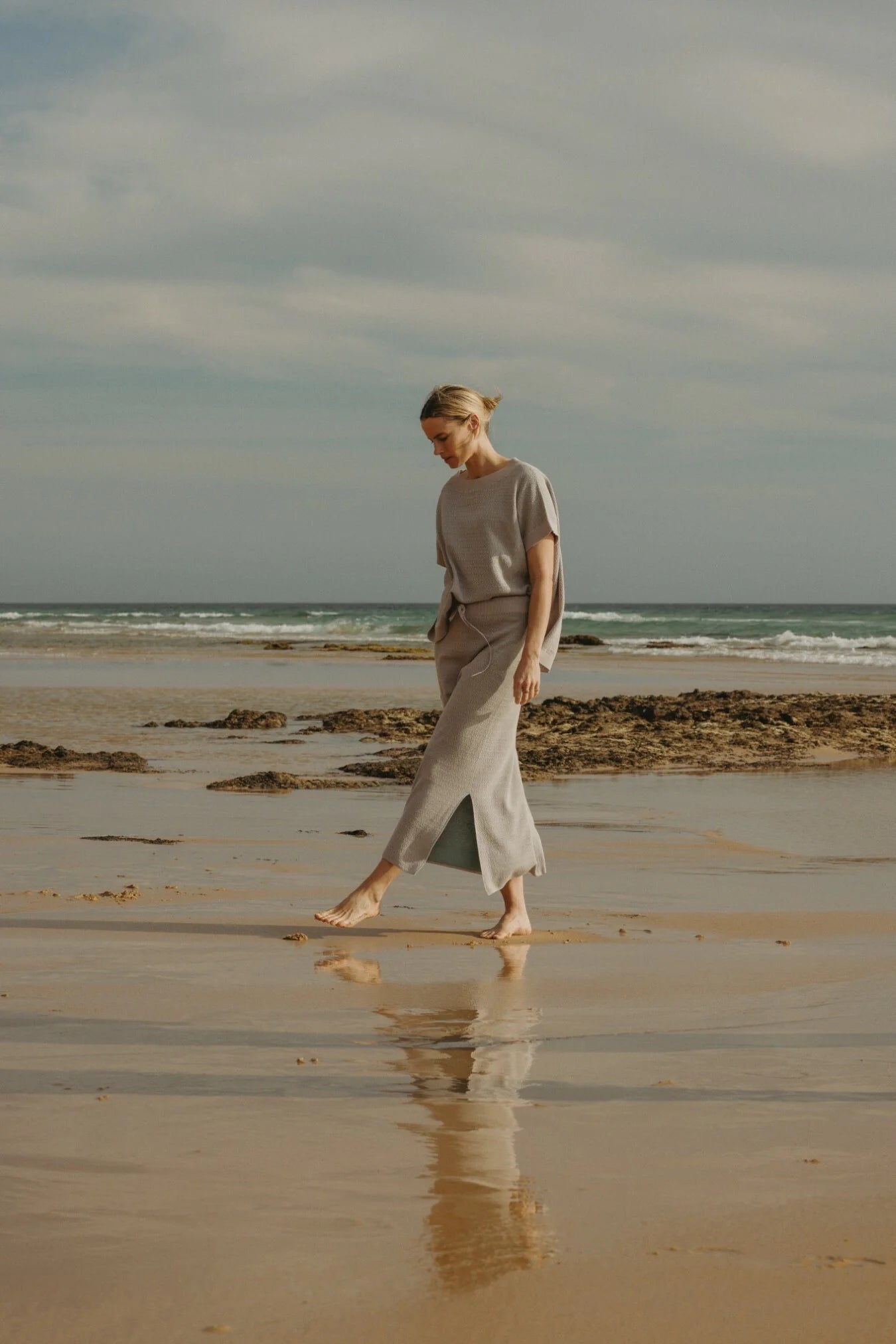 Talamaya Retreat Cotton Twist Sleeveless Pullover in Sky - lifestyle