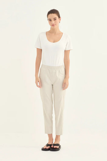 Verge Colt Pant in Putty, worn - front