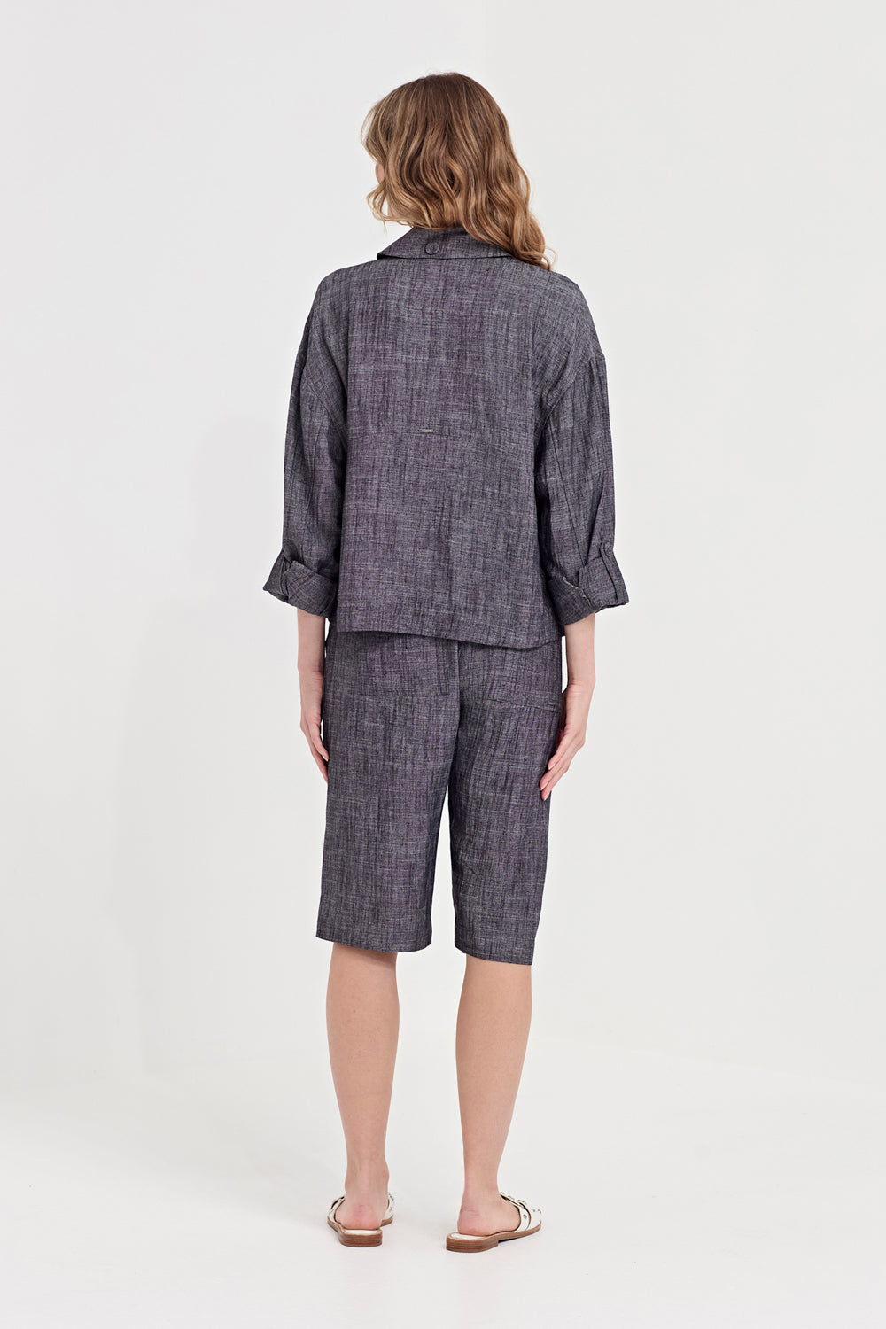 Verge True Jacket in Ink, worn - back